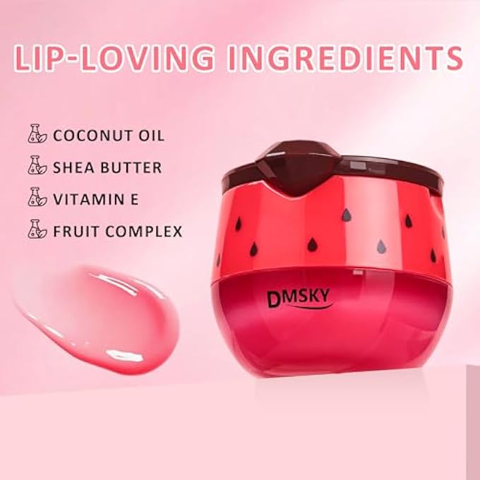 Dmsky 4PCS BEE LIP BALM LIP MASK HONEY POT, HONEY & STRAWBERRY & PEACH & APPLE PROPOLIS LIP MASK OVERNIGHT MOISTURIZING HONEY BALM WITH STICK FOR DRY CRACKED LIPS - Image 3